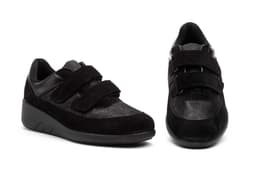 Deportivos Mujer Piel Negro Velcros Cuña BioUp ref. TS-B01