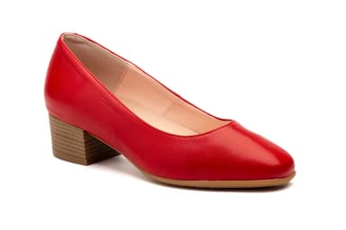 Zapatos Mujer Piel Rojo Tacón Par y Medio ref. 1631