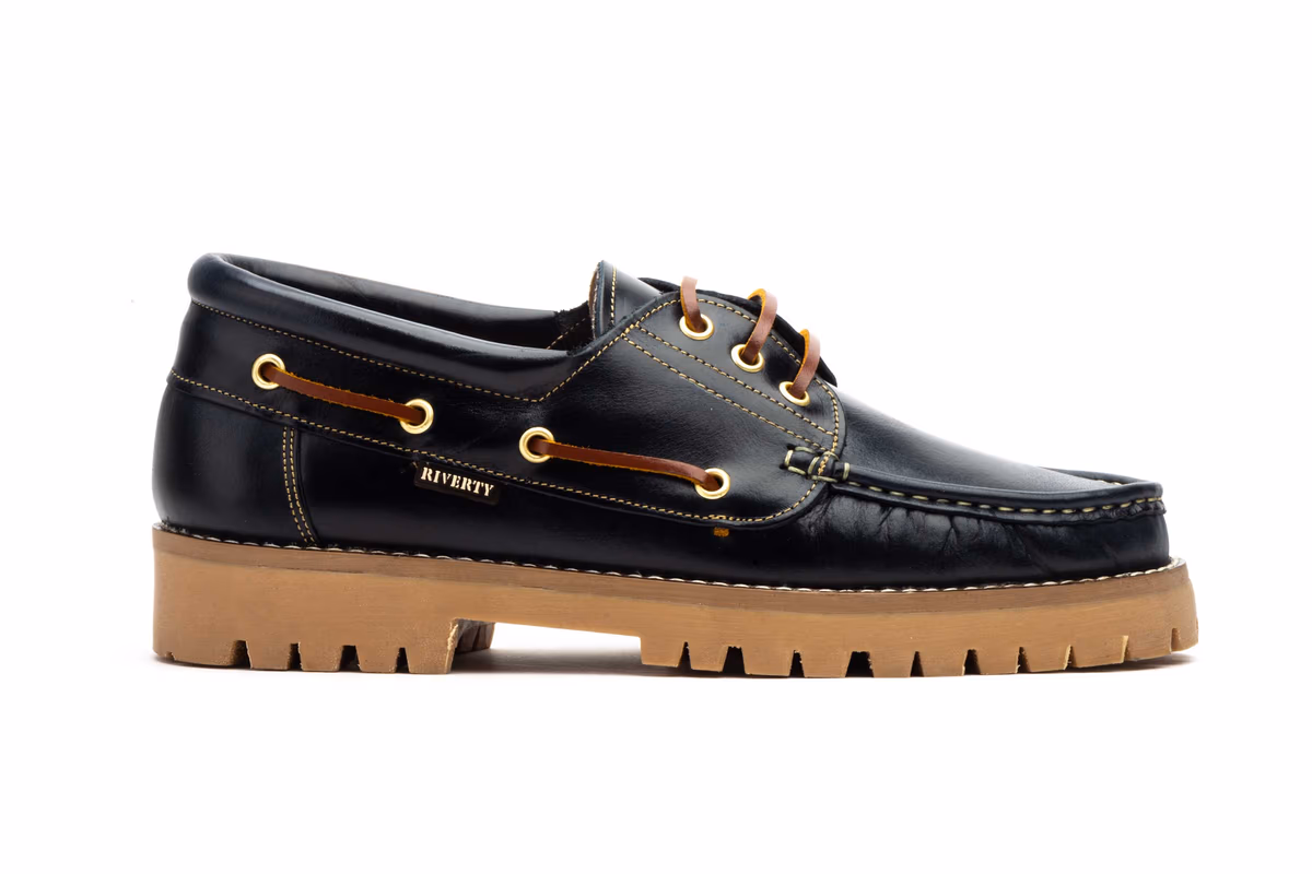 Náuticos Hombre Piel Pull Marino Riverty ref. RV-1000