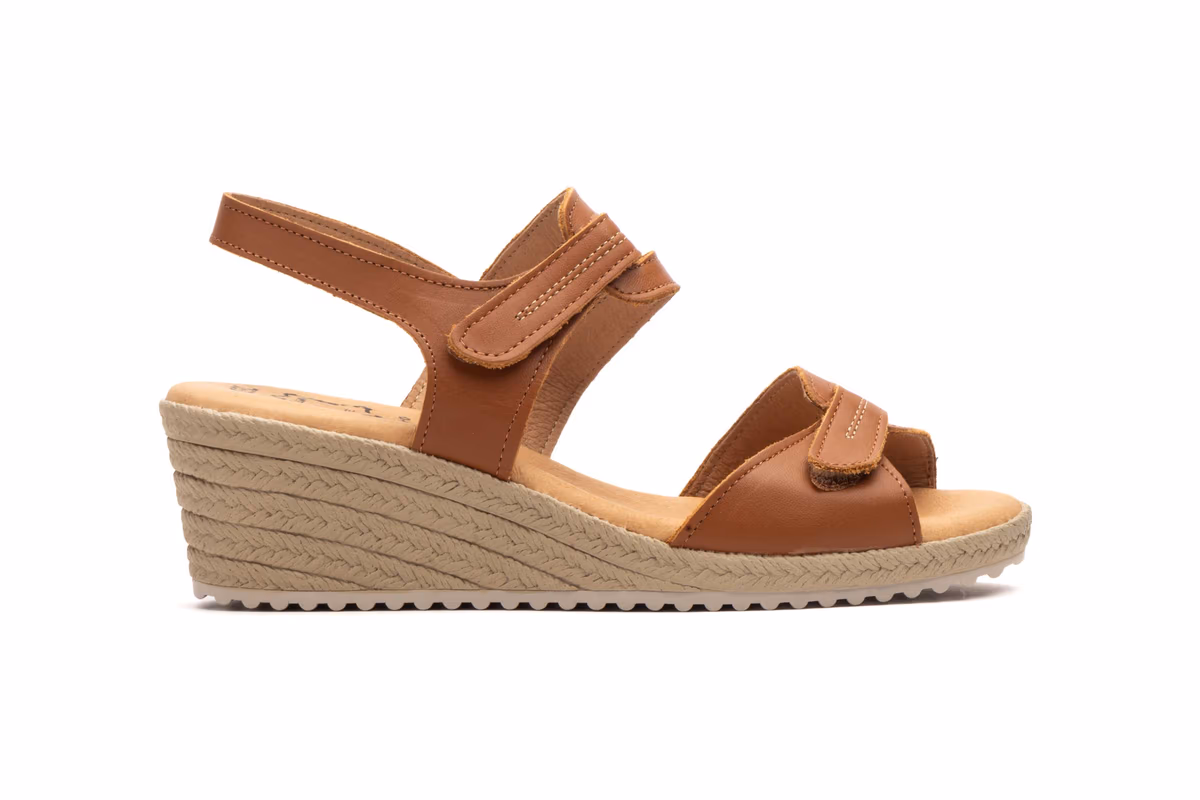 Sandalias Mujer Piel Cuero Alto Estilo ref. AE-3454