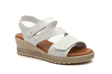 Women's Sandals Platinum Glace Leather Encantto ref. ENC-46724