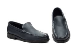 Nautical Loafer Men's Leather Floater Navy Ibérico ref. IB-253