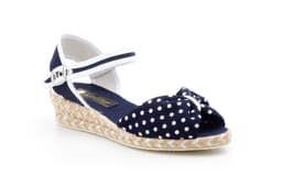 Women's Jute Wedge Navy Canvas Buckle Polka Dot Ludiher ref. 385