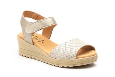 Sandalias Mujer Piel Cava Velcro Alto Estilo ref. AE-649