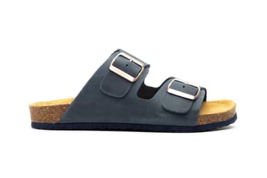 Bio Women's Leather Sandal Navy Double Buckle Morxiva ref. MX-8200