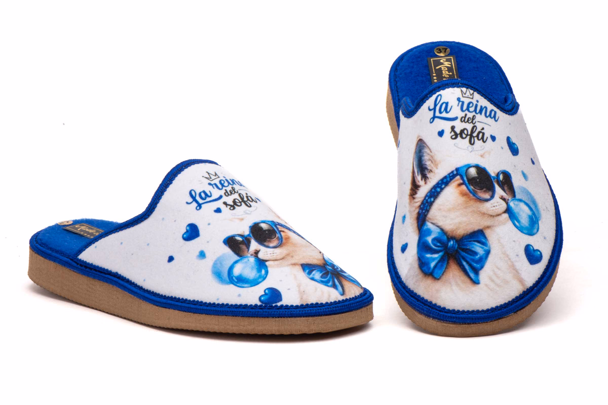 Zapatillas Casa Mujer Azul La Reina Del Sofá ref. CRP-7728
