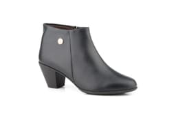 Botines Mujer Piel Negro Tacón Cremallera Cutillas ref. 417