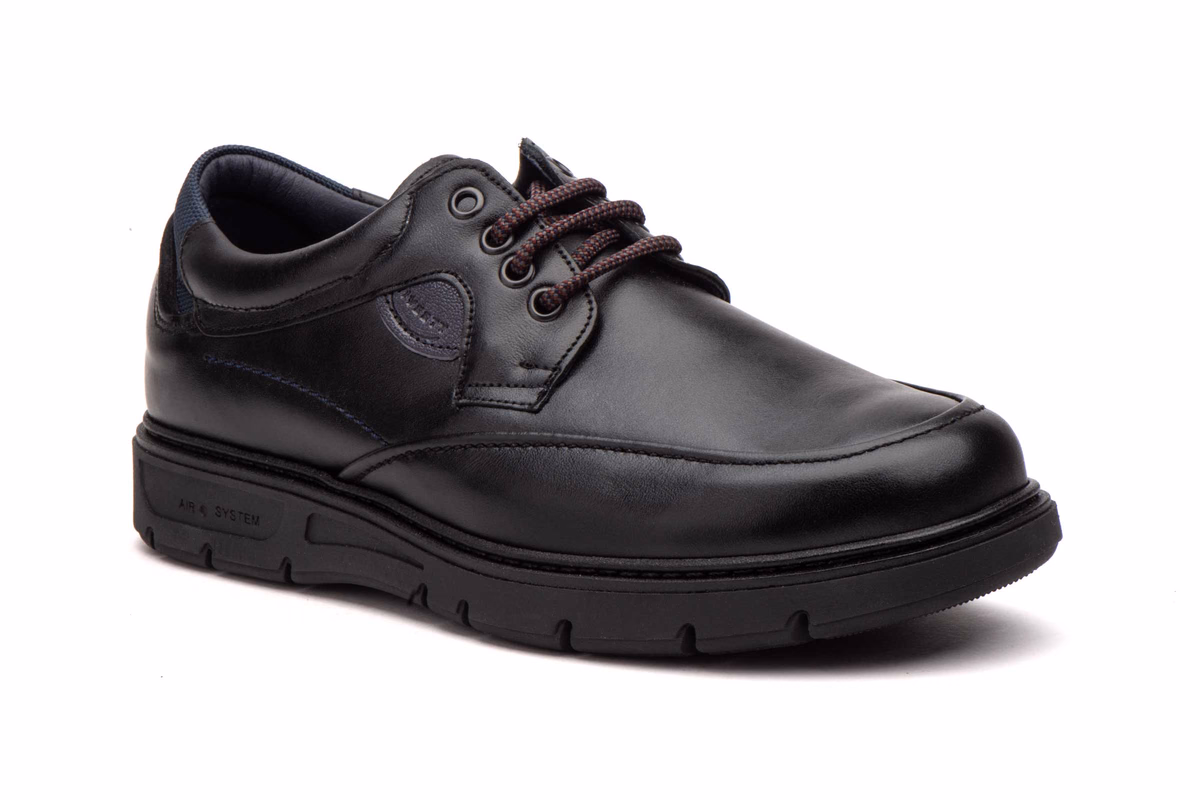 Zapatos Hombre Piel Negro Cordones Plantilla Extraíble Riverty ref. RV-618