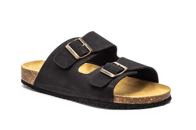 Sandalias Hombre Piel Negro Hebillas Bio Morxiva ref. MX-8020