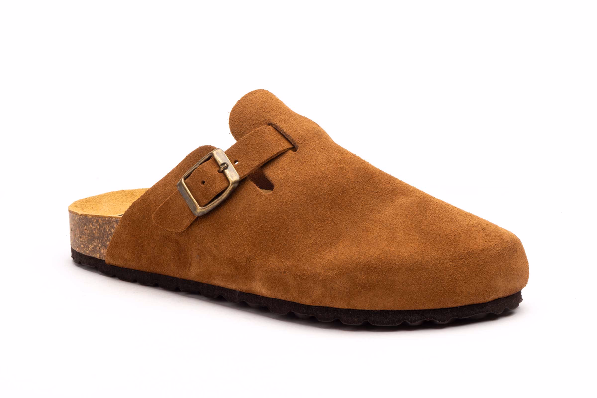 Zuecos Unisex Juliet Piel Serraje Cuero Piso Bio Hebilla Biocomfort ref. BC-7379