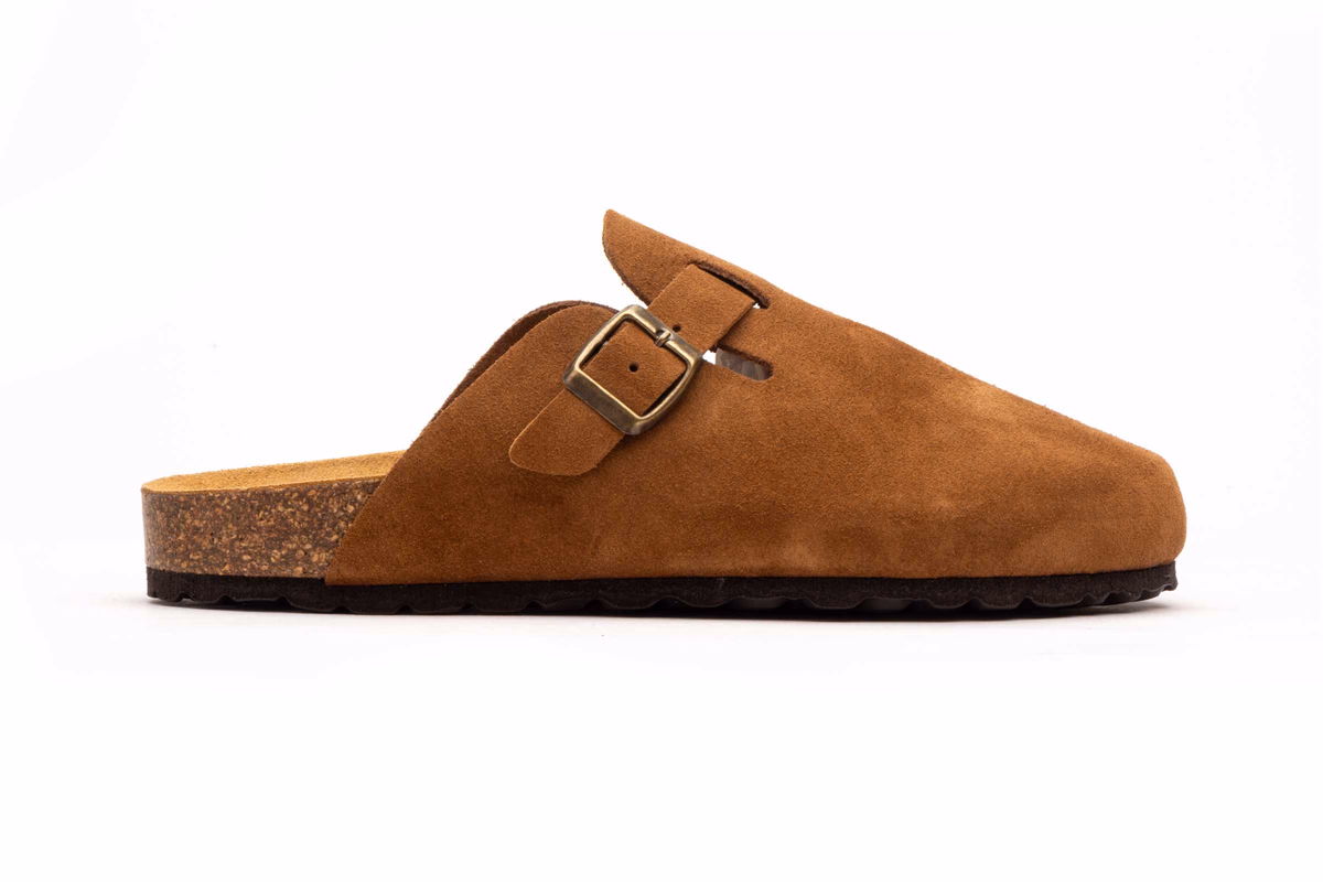 Zuecos Unisex Juliet Piel Serraje Cuero Piso Bio Hebilla Biocomfort ref. BC-7379