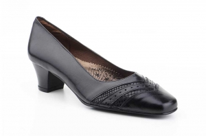 Zapatos Mujer Piel Negro Tacón Picado Serpiente  -  Ref. 900P Negro