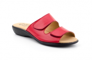 Sandalias Mujer Piel Rojo Cuña  -  Ref. 3474 Rojo