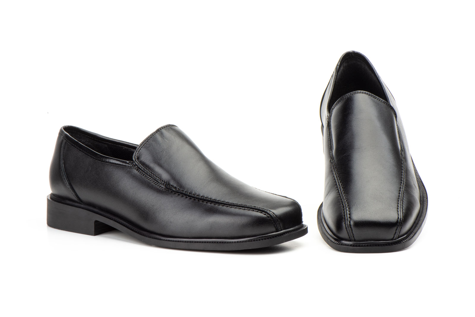 Zapatos Hombre Piel Negro Elásticos  -  Ref. 1216 Negro