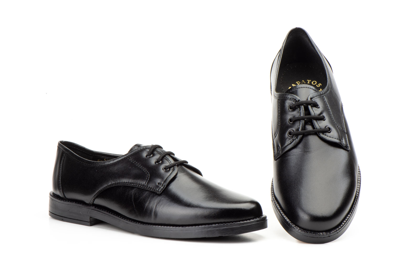 Zapatos Hombre Piel Negro Cordones  -  Ref. 120 Negro