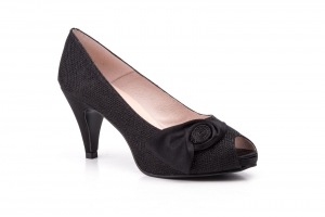 Zapatos Mujer Raso Negro   -  Ref. 720025 Negro