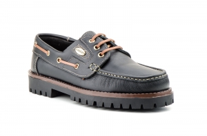 Zapatos Kiowa Hombre Piel Negro Cordones Náuticos  -  Ref. 802 Negro