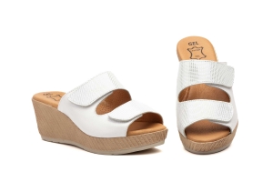 Sandalias mujer Piel Blanco GEL  -  Ref. 3056 Blanco