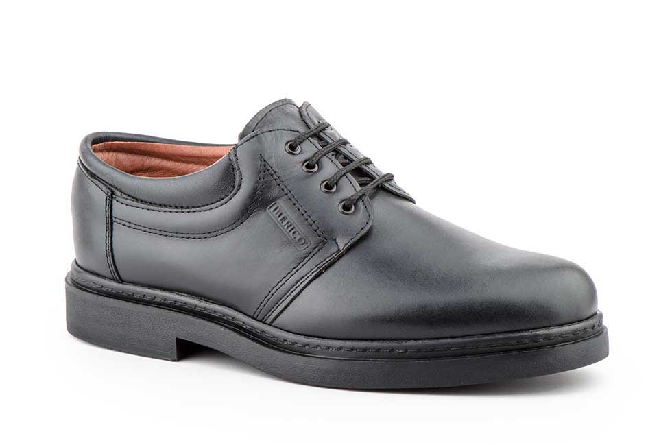 Zapatos Hombre Piel Negro Cordones  -  Ref. 459 Negro