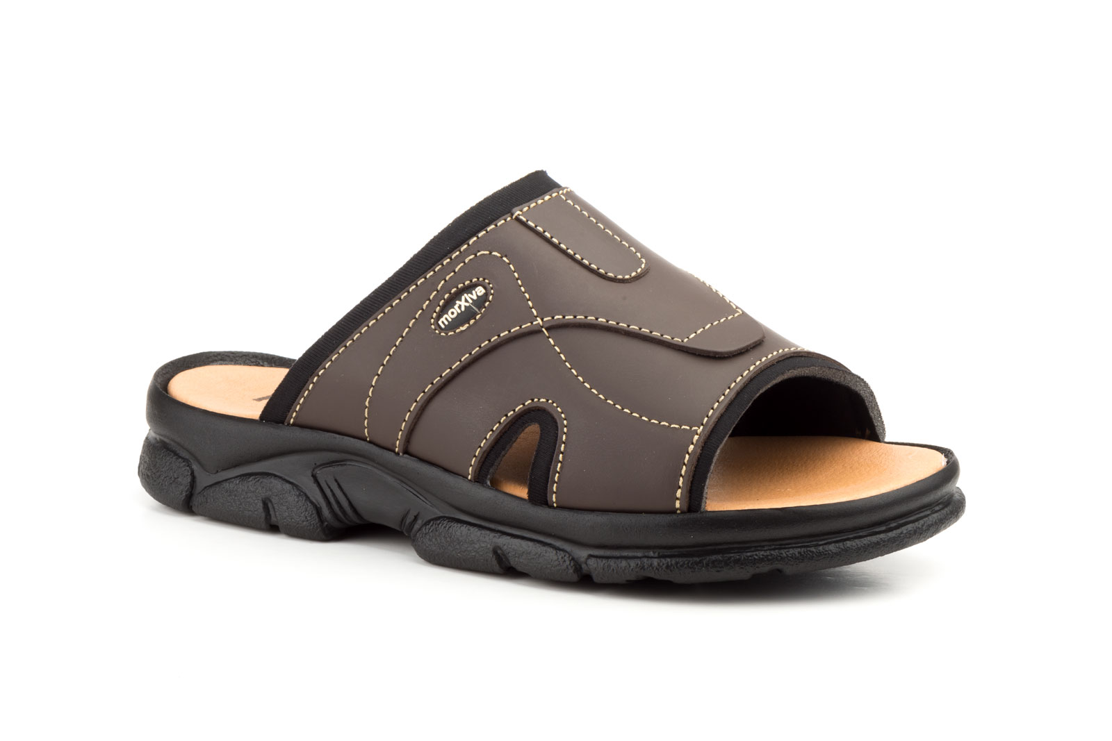 Sandalias Hombre Pala Piel Marrón  -  Ref. 7016 Marrón