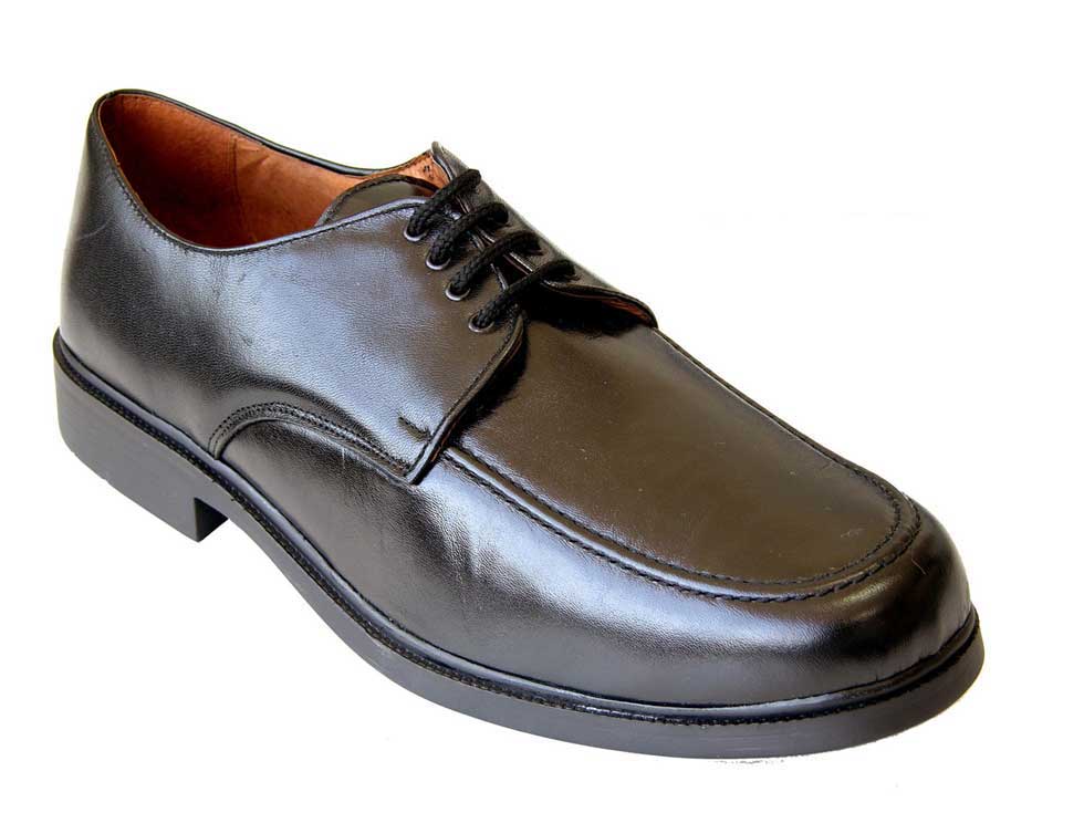 Zapatos Hombre Piel Negro Cordones Tallas Especiales  -  Ref. 1101 XXL Negro