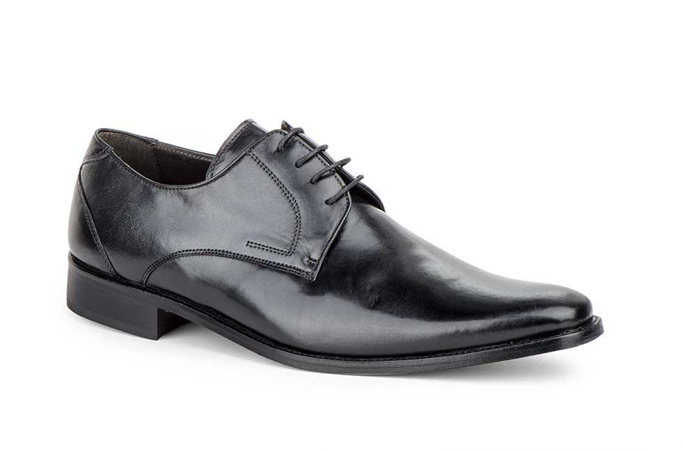 Zapatos Hombre Piel Negro Cordones Suela de Cuero  -  Ref. 3239 Negro