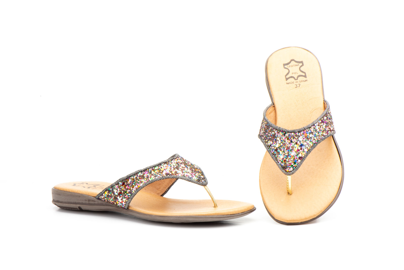 Sandalias Esclava Mujer Glitter Multi  -  Ref. 302 Glitter Multi