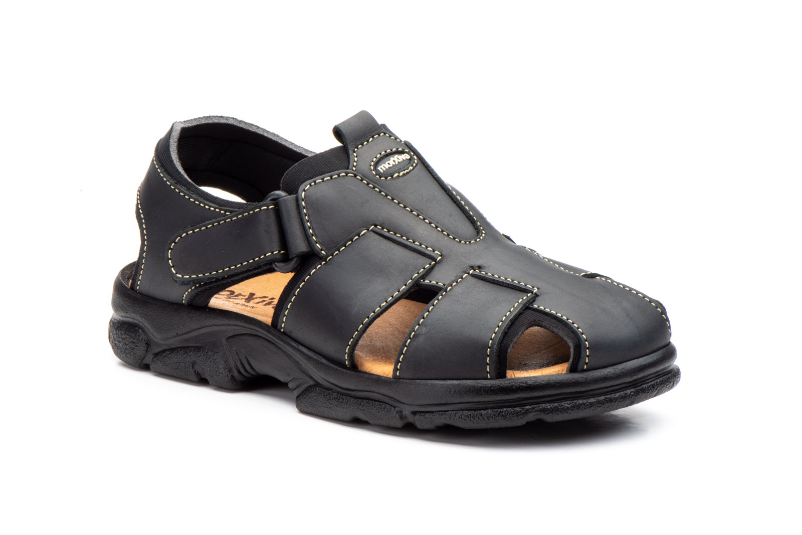 Sandalias Californiana Bio Hombre Piel Negro Morxiva  -  Ref. 7003 Negro