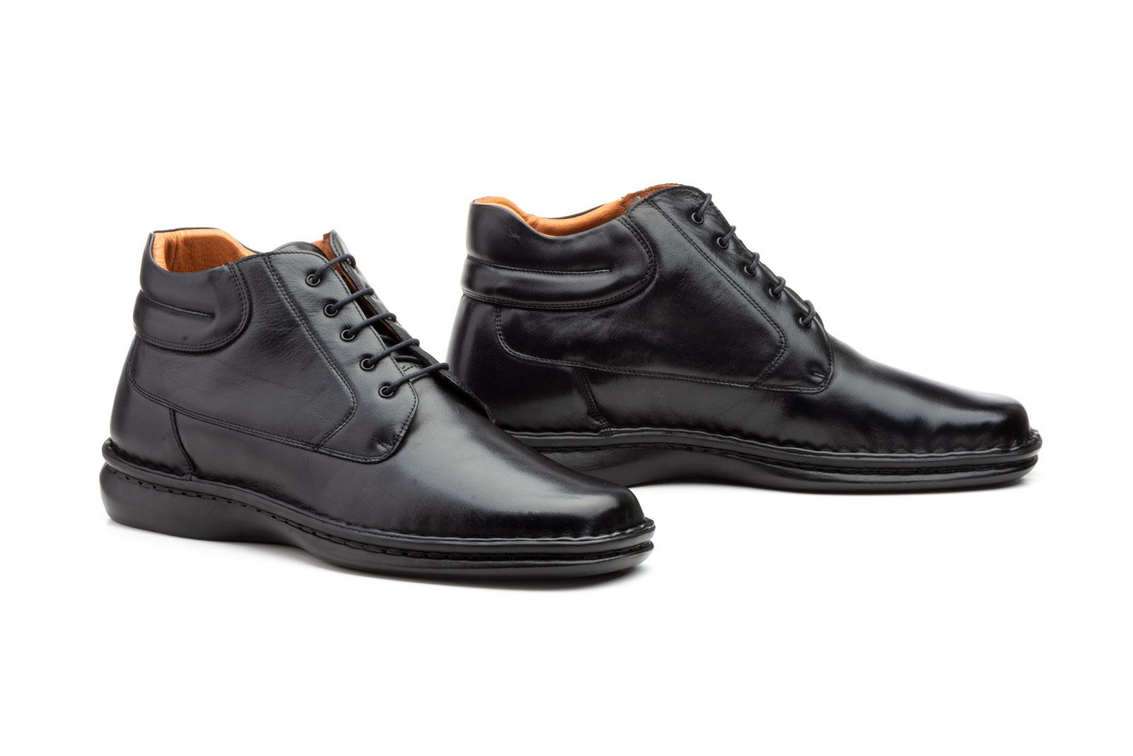 Zapatos Hombre Piel Negro Cordones Tallas Grandes  -  Ref. 60108 XXL Negro