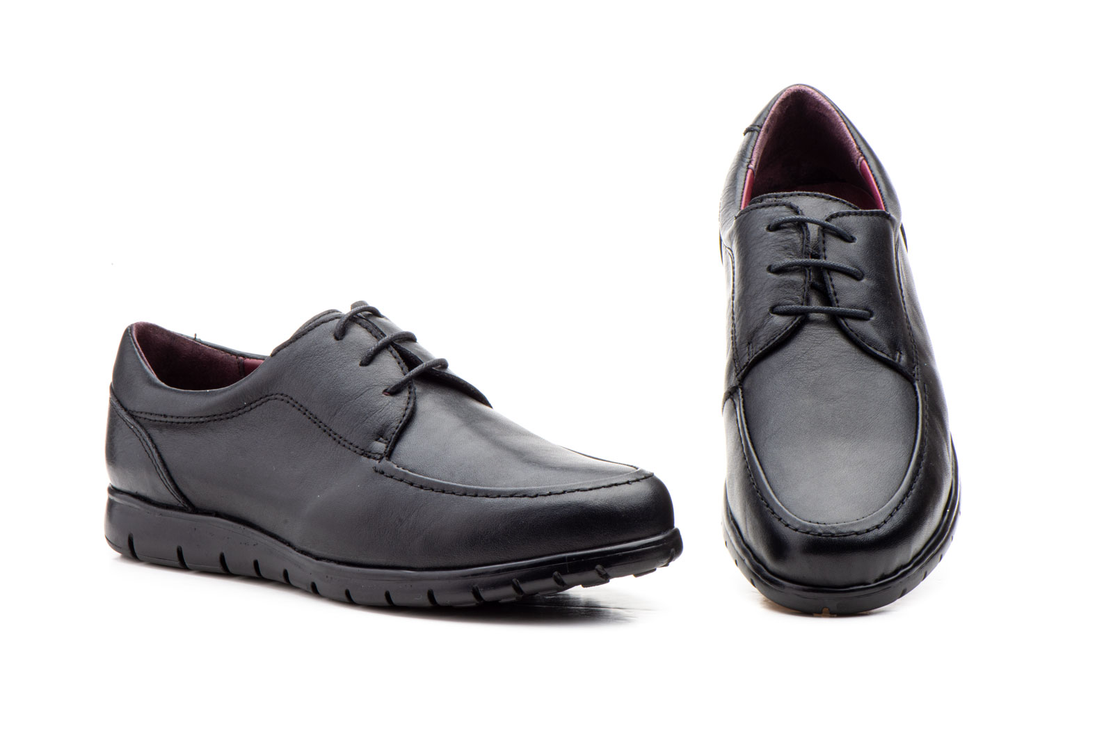 Zapatos Hombre Piel Negro Cordones  -  Ref. GI-7002 Negro