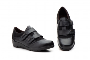 Zapatos Mujer Piel Negro Tipo Velcros  -  Ref. 5568 Negro