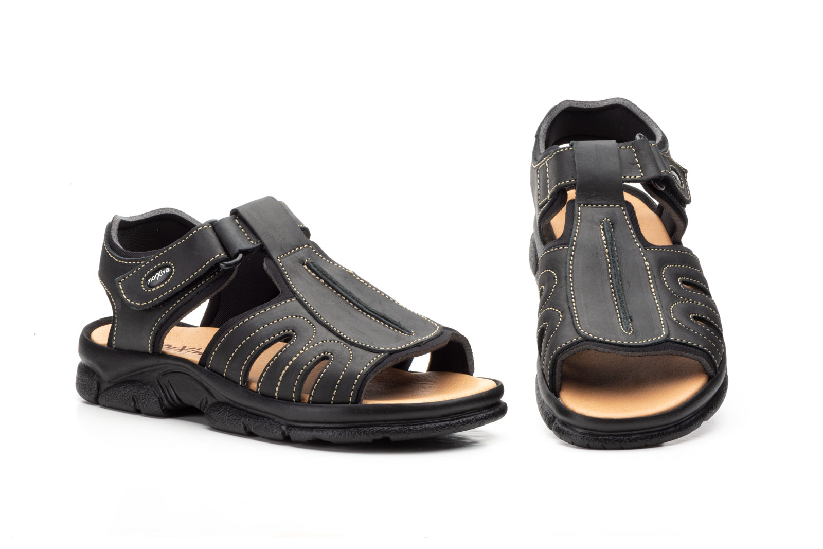 Sandalias Bio Hombre Piel Negro  -  Ref. 7017 Negro