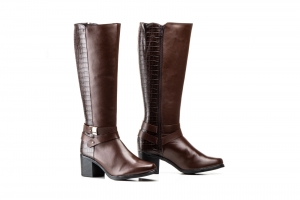 Botas Mujer Piel Marrón Caña Alta  -  Ref. 91175 Marrón