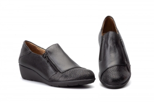 Zapatos Mujer Piel Negro Cremallera  -  Ref. AE-623 Negro