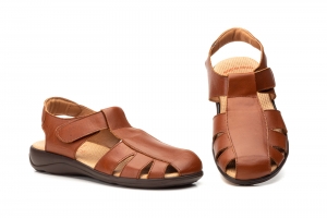 Sandalias Hombre Piel Marrón Duendy  -  Ref. DY-933 Marrón