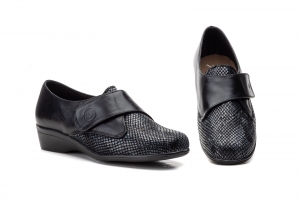 Zapatos Mujer Piel Negro Licra  -  Ref. BL-1718 Negro