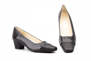 Zapatos Mujer Piel Negro Tacón  -  Ref. 5584 Negro