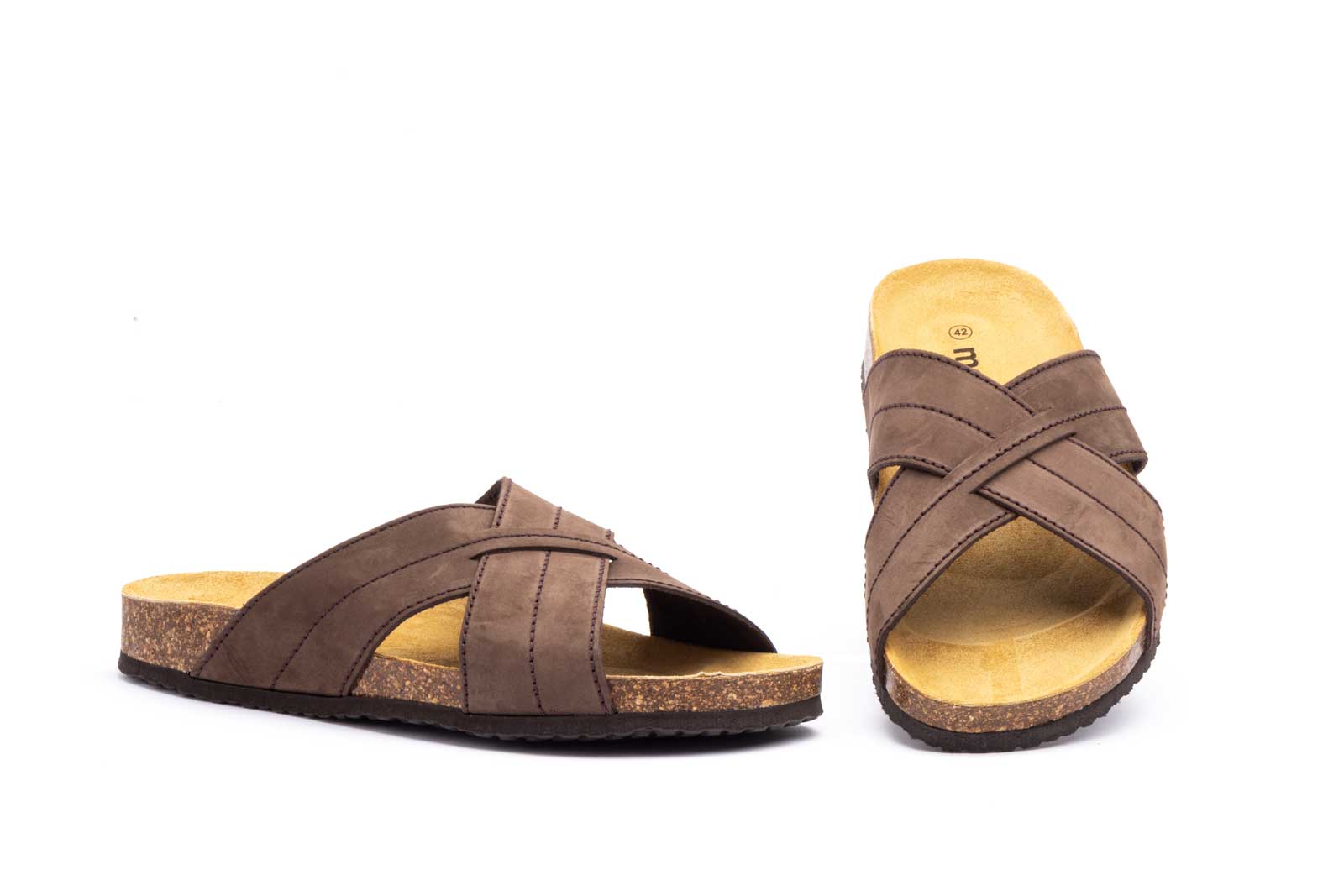 Sandalias Bio Hombre Piel Marrón Morxiva  -  Ref. MX-8015 Marrón