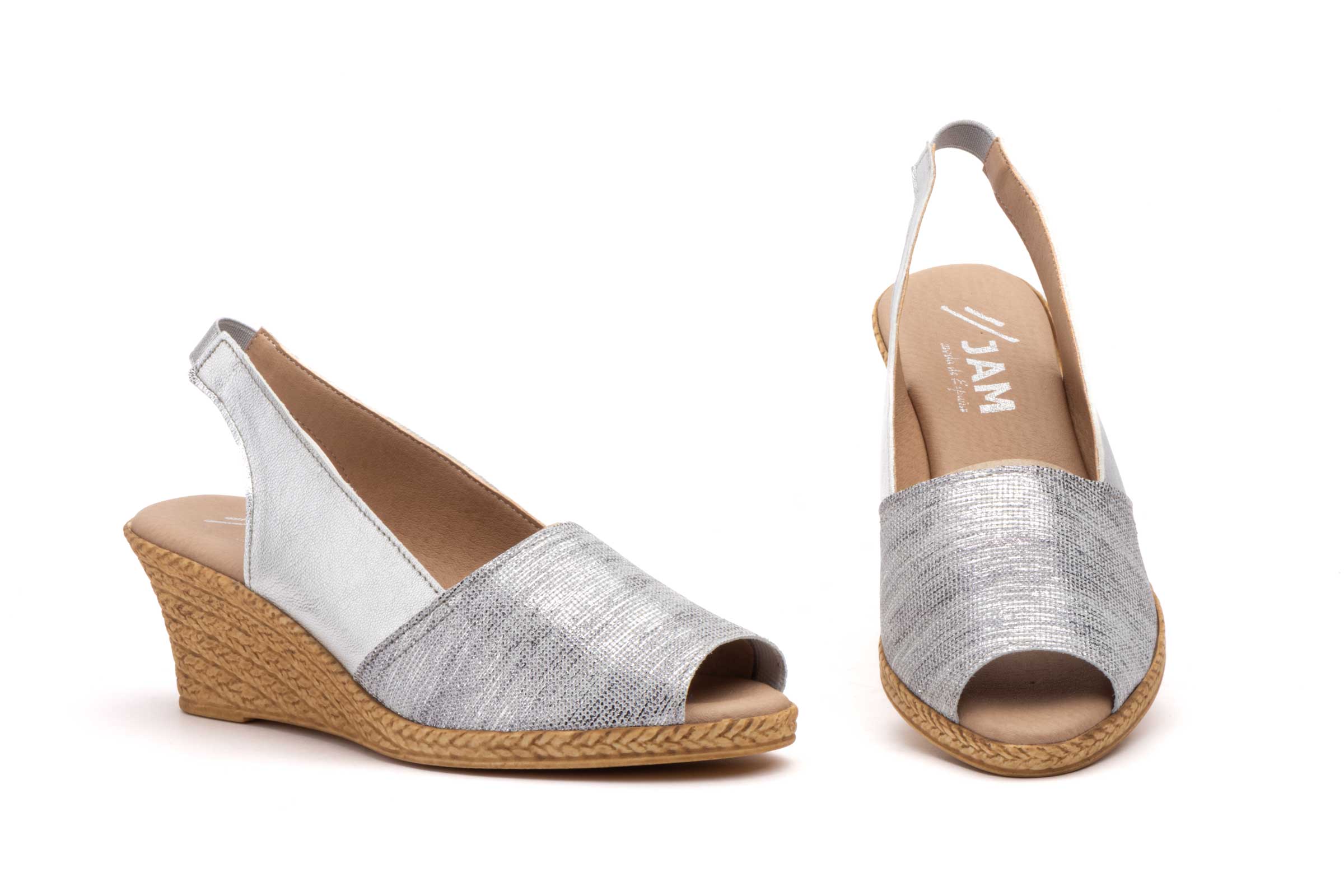 Sandalias Mujer Piel Plata  -  Ref. 2555 Plata