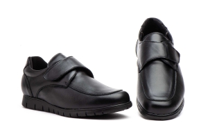 Zapatos Hombre Piel Negro Velcro  -  Ref. DU-1006 Negro