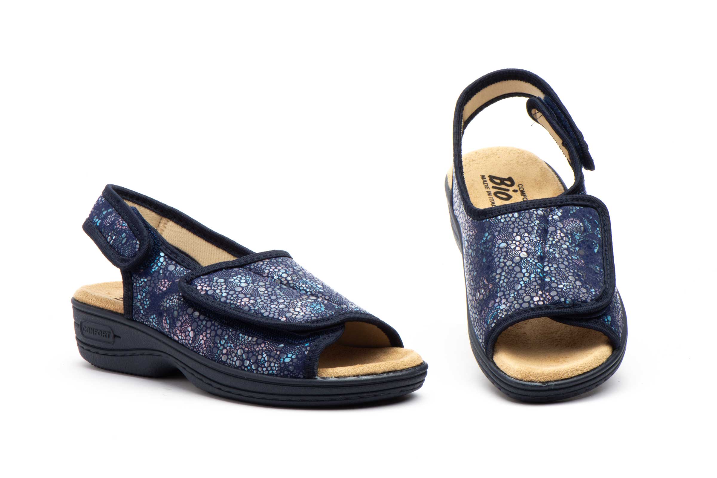 Zuecos Mujer Marino Velcro  -  Ref. TS-24524 Marino