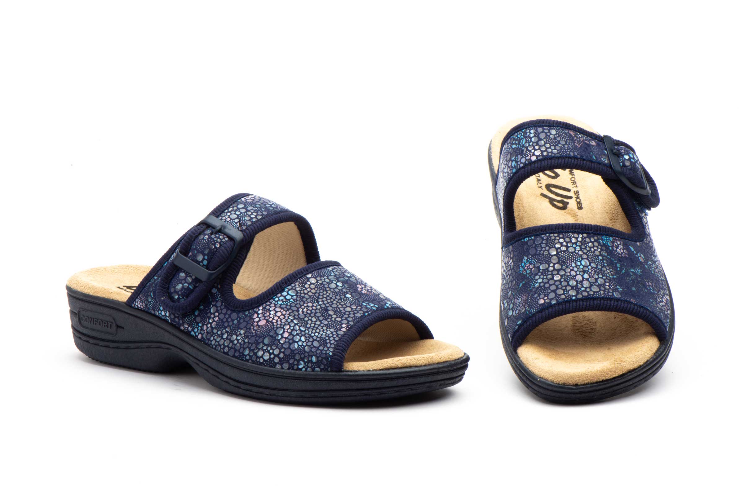 Zuecos Mujer Marino Velcro  -  Ref. TS-24526 Marino