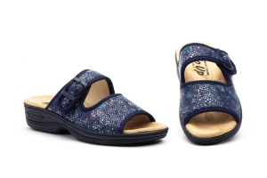 Zuecos Mujer Marino Velcro  -  Ref. TS-24526 Marino