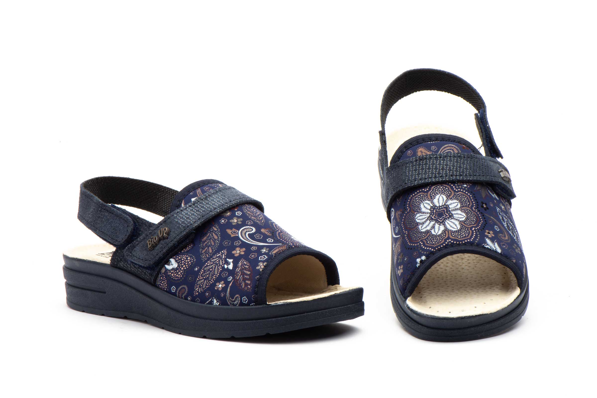 Zuecos Mujer Marino Velcro  -  Ref. TS-1716/V Marino