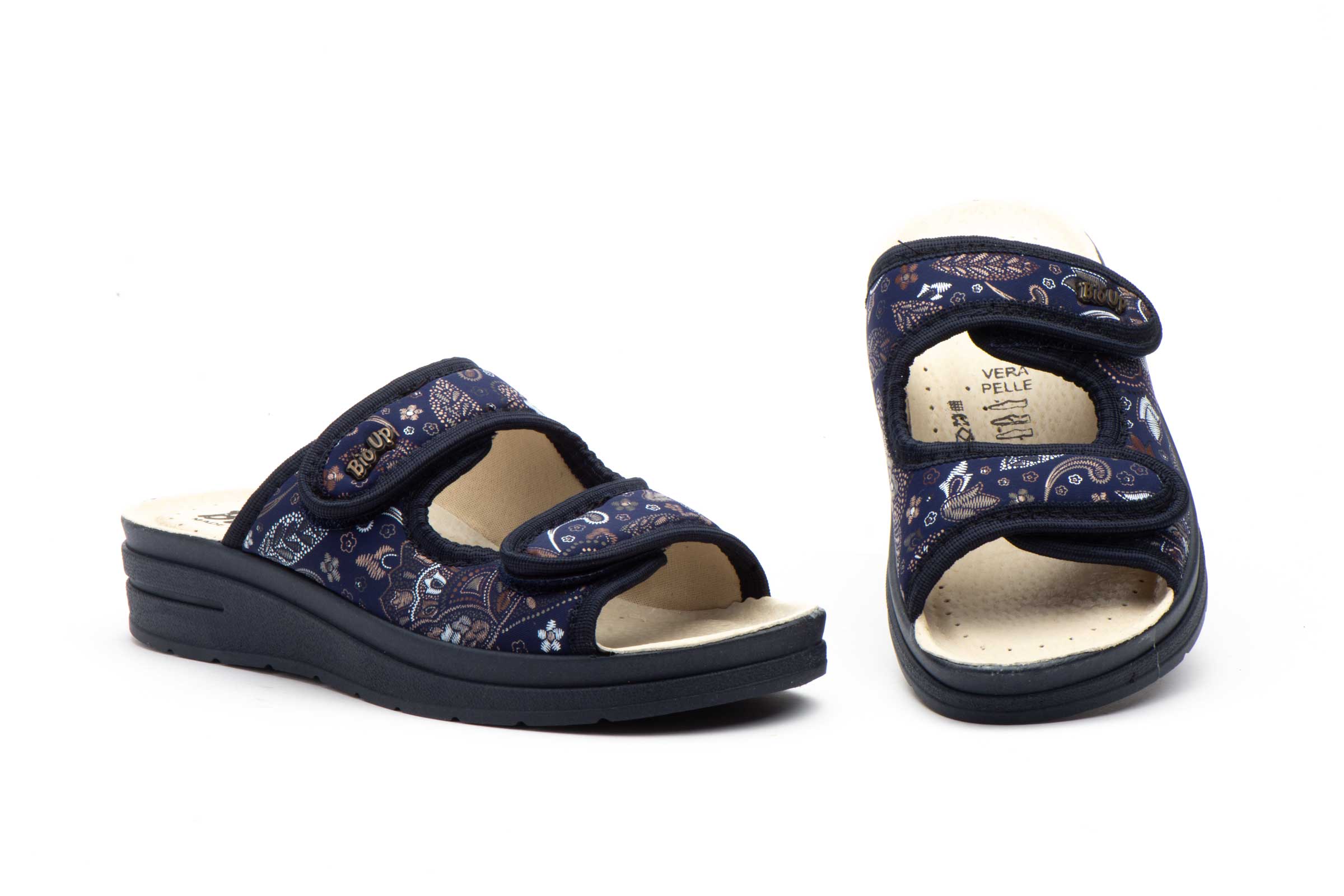 Zuecos Mujer Marino Velcro  -  Ref. TS-20703 Marino