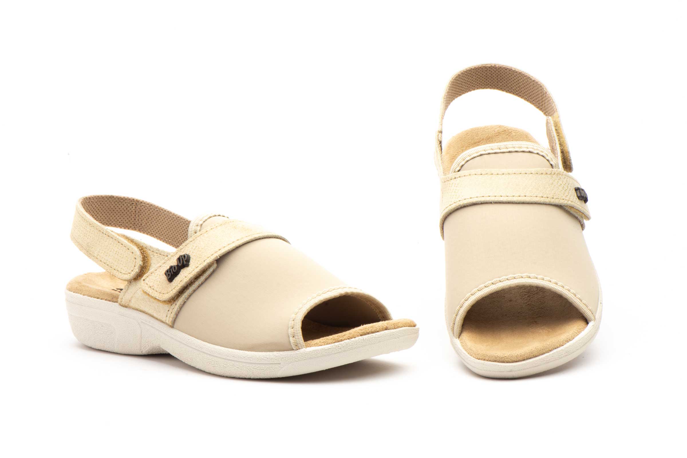 Zuecos Mujer Beige Velcro  -  Ref. TS-1416/V Beige