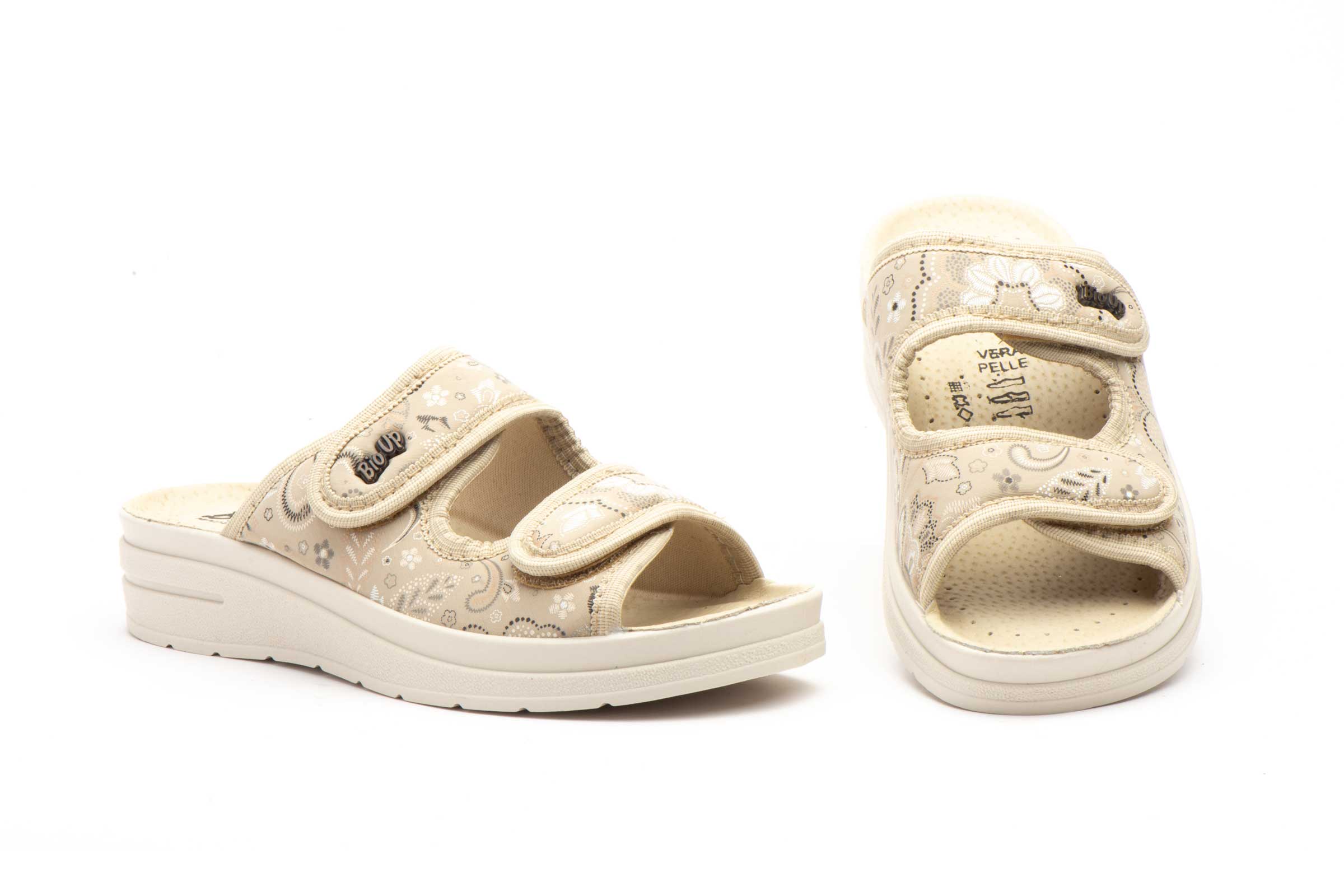 Zuecos Mujer Beige Velcro  -  Ref. TS-20703 Beige