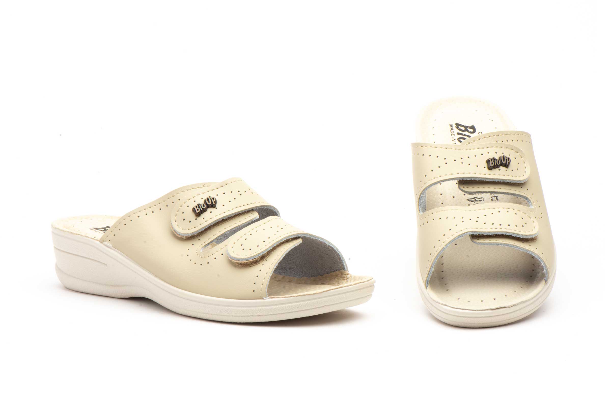 Zuecos Mujer Beige Velcro  -  Ref. TS-375 Beige