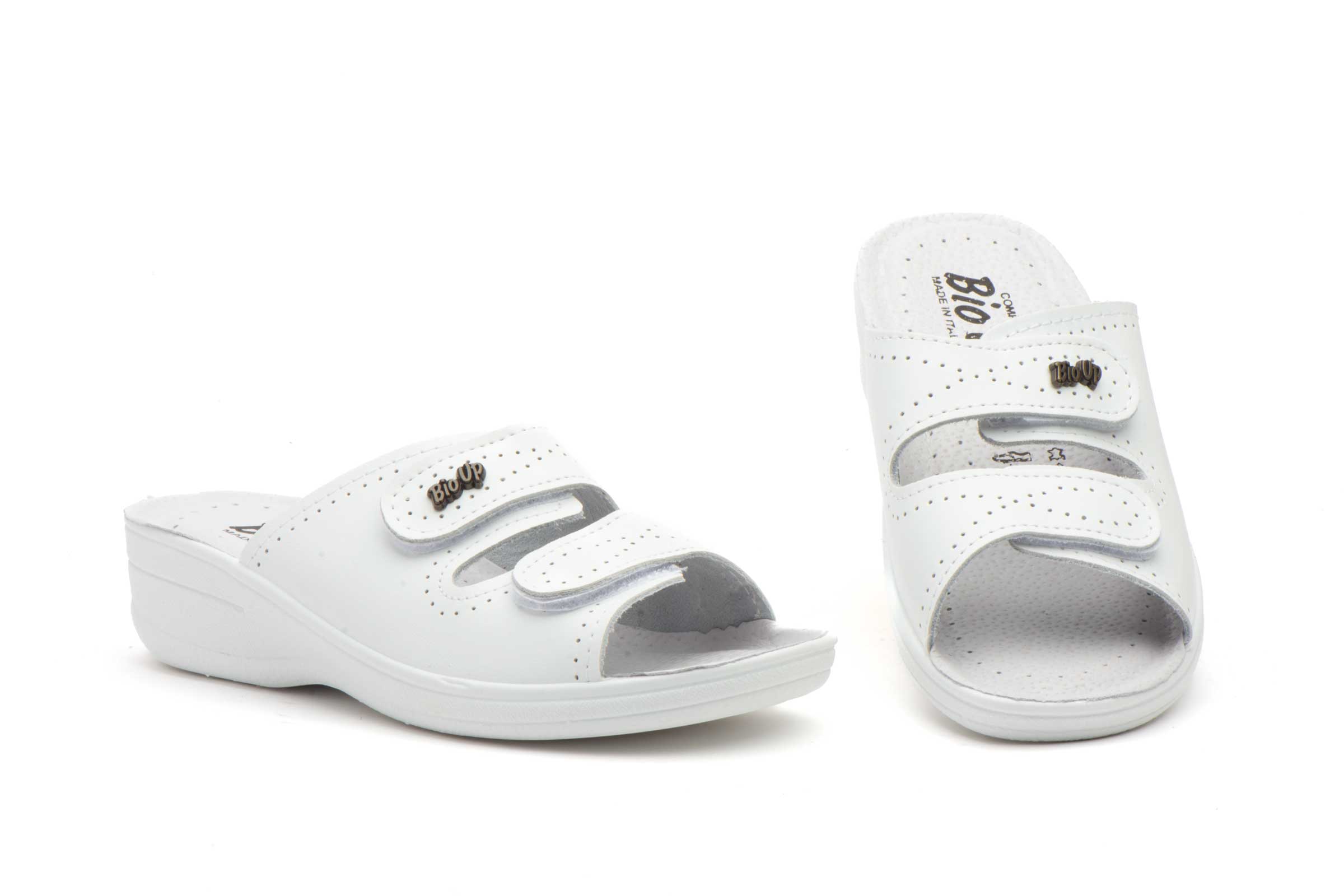 Zuecos Mujer Blanco Velcro  -  Ref. TS-375 Blanco