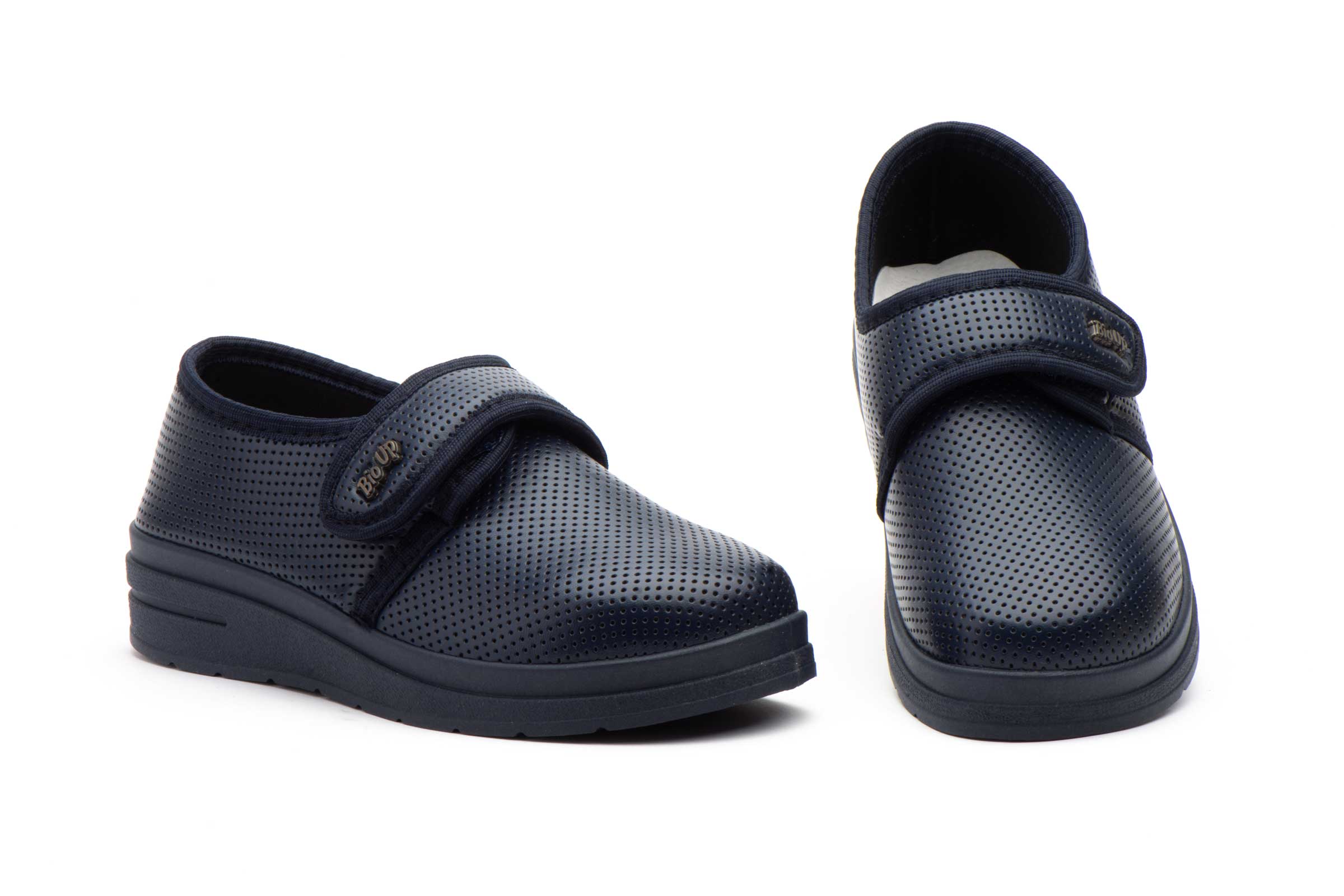 Zapatos Mujer Marino Perforado Velcro  -  Ref. TS-P730 Marino